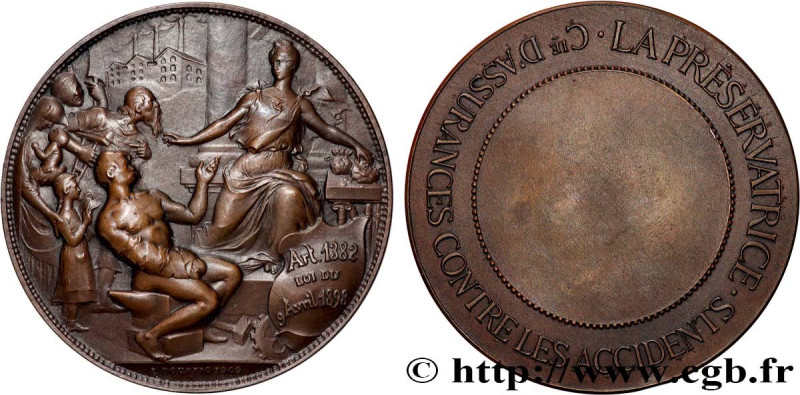 INSURANCES
Type : Médaille, La Préservatrice 
Date : 1909 
Metal : bronze 
Diame...