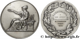 V REPUBLIC
Type : Médaille de récompense, La préservatrice 
Date : 1970 
Metal : silver 
Millesimal fineness : 950  ‰
Diameter : 68,5  mm
Engraver : D...