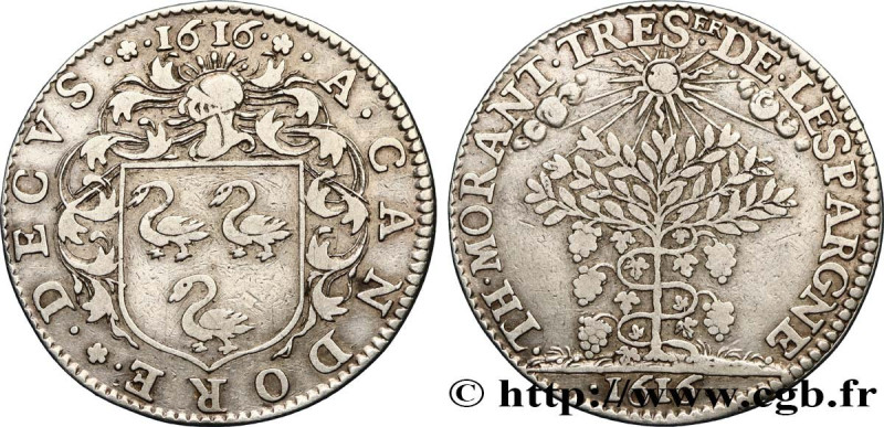 CHAMBRE AUX DENIERS
Type : TRESORIERS DE L’EPARGNE 
Date : 1616 
Metal : silver ...