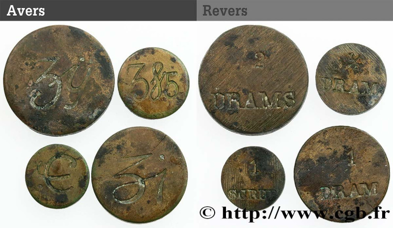 ENGLAND - COIN WEIGHT
Type : Lot de quatre poids d’apothicaire 
Date : (XVe-XVIe...