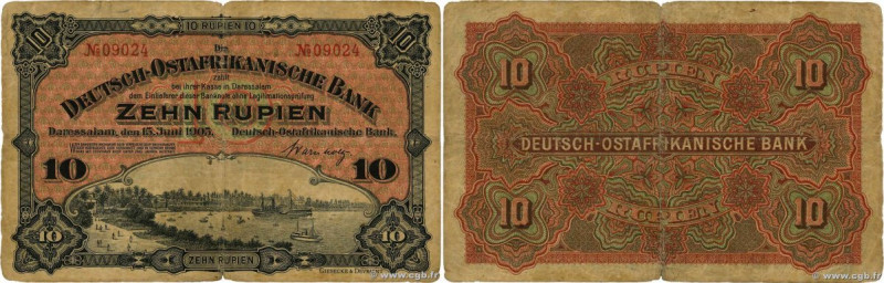 Country : GERMAN EAST AFRICA 
Face Value : 10 Rupien 
Date : 15 juin 1905 
Perio...