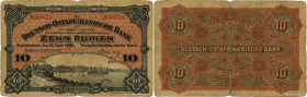 Country : GERMAN EAST AFRICA 
Face Value : 10 Rupien 
Date : 15 juin 1905 
Period/Province/Bank : Deutsch Ostafrikanische Bank 
Catalogue reference : ...