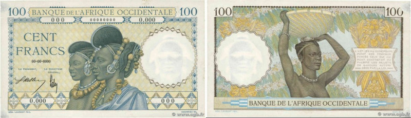 Country : FRENCH WEST AFRICA (1895-1958) 
Face Value : 100 Francs Spécimen 
Date...