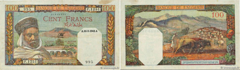 Country : ALGERIA 
Face Value : 100 Francs 
Date : 10 septembre 1942 
Period/Pro...