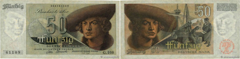 Country : GERMAN FEDERAL REPUBLIC 
Face Value : 50 Deutsche Mark 
Date : 09 déce...