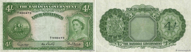 Country : BAHAMAS 
Face Value : 4 Shillings 
Date : (1953) 
Period/Province/Bank...