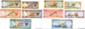Country : BAHRAIN 
Face Value : 100 Fils au 5 Dinars Spécimen 
Date : (1978) 
Period/Province/Bank : Bahrain Currency Board 
Catalogue reference : P.C...