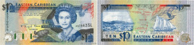Country : CARIBBEAN  
Face Value : 10 Dollars 
Date : (1993) 
Period/Province/Bank : Eastern Caribbean Central Bank 
Department : Ste.Lucie 
Catalogue...