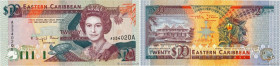 Country : CARIBBEAN  
Face Value : 20 Dollars 
Date : (1993) 
Period/Province/Bank : Eastern Caribbean Central Bank 
Department : Antigua 
Catalogue r...