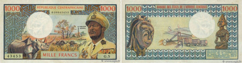 Country : CENTRAL AFRICAN REPUBLIC 
Face Value : 1000 Francs 
Date : (1974) 
Per...