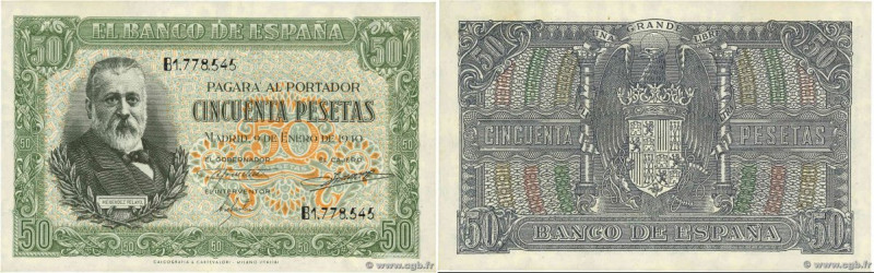 Country : SPAIN 
Face Value : 50 Pesetas 
Date : 09 janvier 1940 
Period/Provinc...