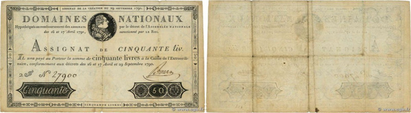 Country : FRANCE 
Face Value : 50 Livres 
Date : 29 septembre 1790 
Period/Provi...