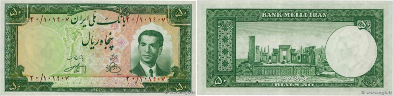 Country : IRAN 
Face Value : 50 Rials 
Date : (1951) 
Period/Province/Bank : Ban...