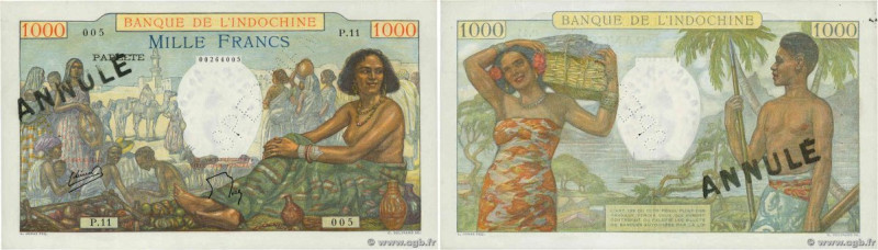 Country : TAHITI 
Face Value : 1000 Francs Spécimen 
Date : (1954) 
Period/Provi...