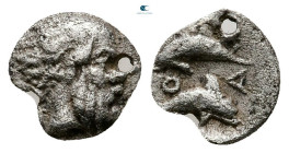 Thrace. Thasos circa 412-404 BC. Hemiobol AR