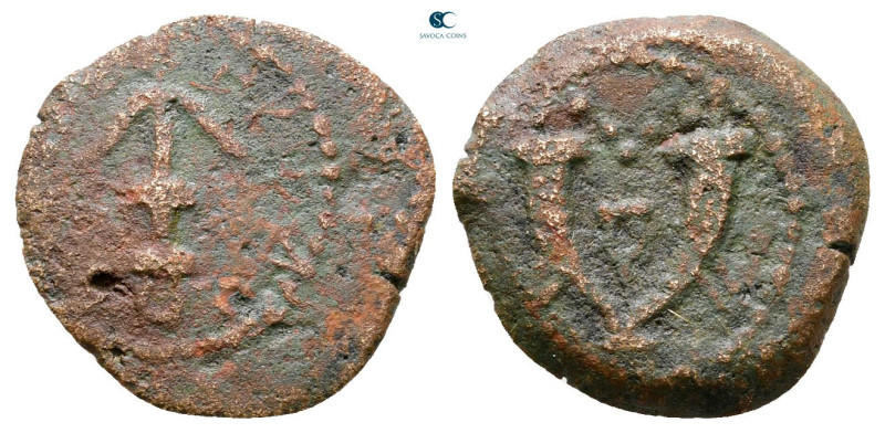 Judaea. Jerusalem. Herodians. Herod I (the Great) 40-4 BC. 
Prutah Æ

15 mm, ...