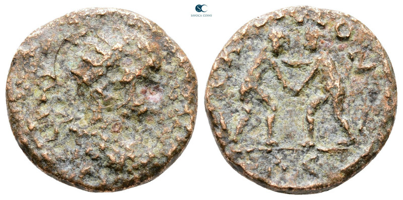 Seleucis and Pieria. Laodicea ad Mare. Elagabal AD 218-222. 
Bronze Æ

18 mm,...