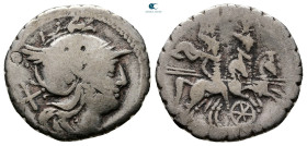 Six-spoked wheel series 209-208 BC. Sicily. Denarius AR