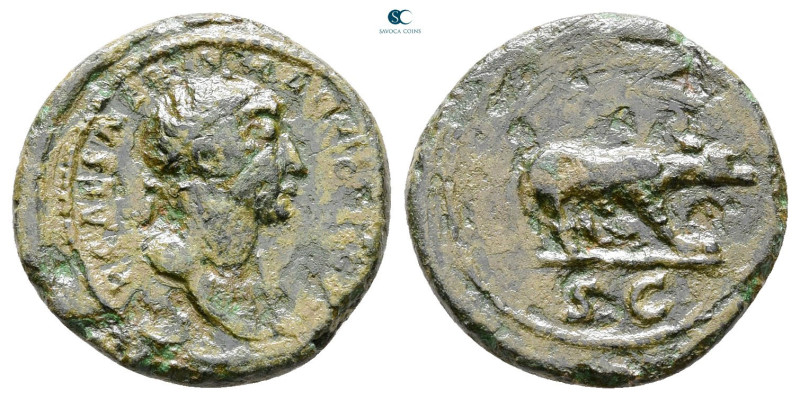 Trajan AD 98-117. Rome
Quadrans Æ

17 mm, 2,64 g



Good Fine