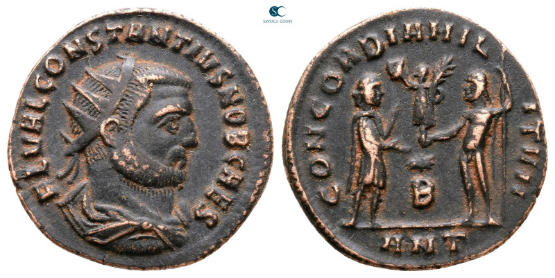 Constantius I Chlorus, as Caesar AD 293-305. Antioch
Radiatus Æ

20 mm, 2,41 ...