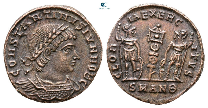 Constantine II, as Caesar AD 317-337. Antioch
Follis Æ

15 mm, 1,45 g



...