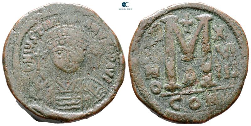 Justinian I AD 527-565. Constantinople
Follis or 40 Nummi Æ

34 mm, 19,35 g
...