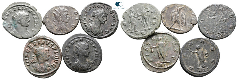 Lot of ca. 5 roman coins (Aurelian, Carinus, Claudius II, Probus) / SOLD AS SEEN...