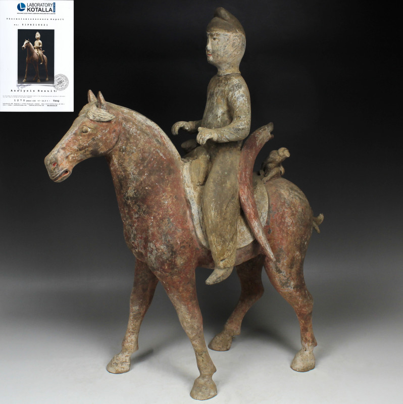 ITEM: Statuette of a horse with rider
 MATERIAL: Pottery
 CULTURE: Chinese, Ta...