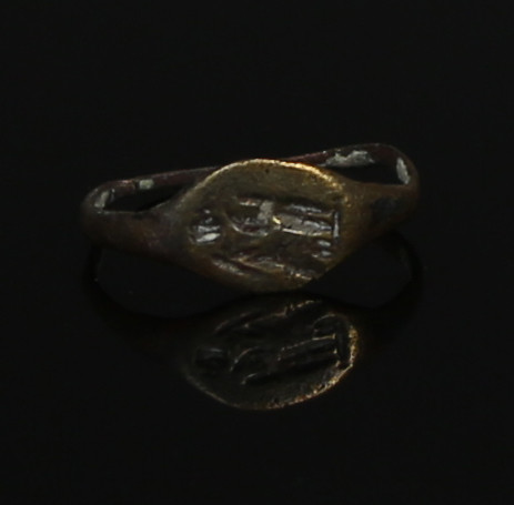 ITEM: Ring depicting goddess Nike
 MATERIAL: Bronze
 CULTURE: Greek, Hellenist...