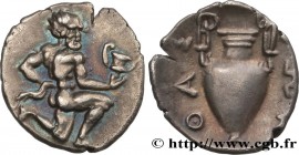 THRACE - THRACIAN ISLANDS - THASOS
Type : Trihemiobole 
Date : c. 404-355 AC. 
Mint name / Town : Thasos, Thrace 
Metal : silver 
Diameter : 13 m...