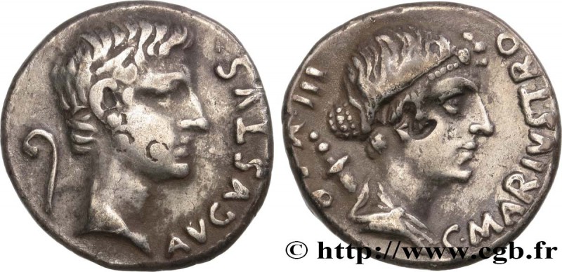 AUGUSTUS and JULIA
Type : Denier 
Date : 13 AC. 
Mint name / Town : Rome 
Me...