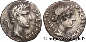 AUGUSTUS and JULIA
Type : Denier 
Date : 13 AC. 
Mint name / Town : Rome 
Metal : silver 
Millesimal fineness : 950 ‰
Diameter : 17,5 mm
Orient...