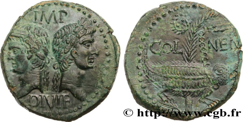 AUGUSTUS and AGRIPPA
Type : Dupondius COL NEM (as) 
Date : c. 10 AC. - 10 AD. ...