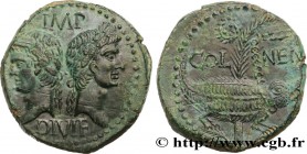 AUGUSTUS and AGRIPPA
Type : Dupondius COL NEM (as) 
Date : c. 10 AC. - 10 AD. 
Mint name / Town : Nîmes, Gaule 
Metal : bronze 
Diameter : 26,5 m...