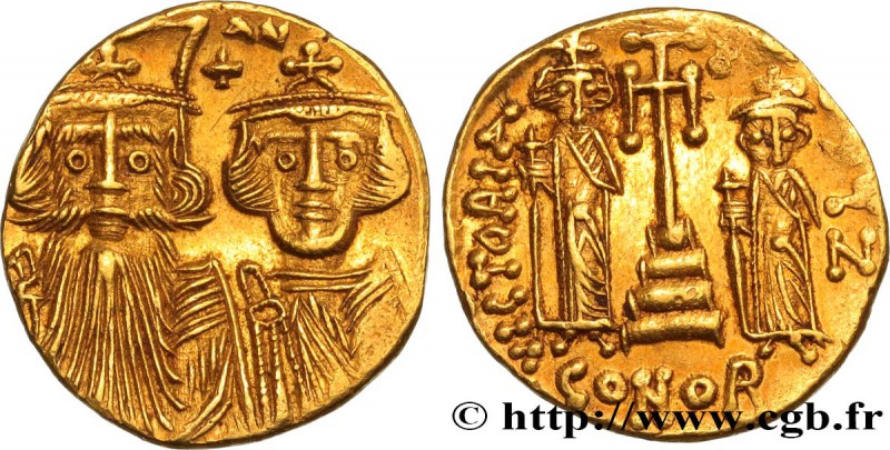 CONSTANS II, CONSTANTINE IV, HERACLIUS and TIBERIUS
Type : Solidus 
Date : 661...
