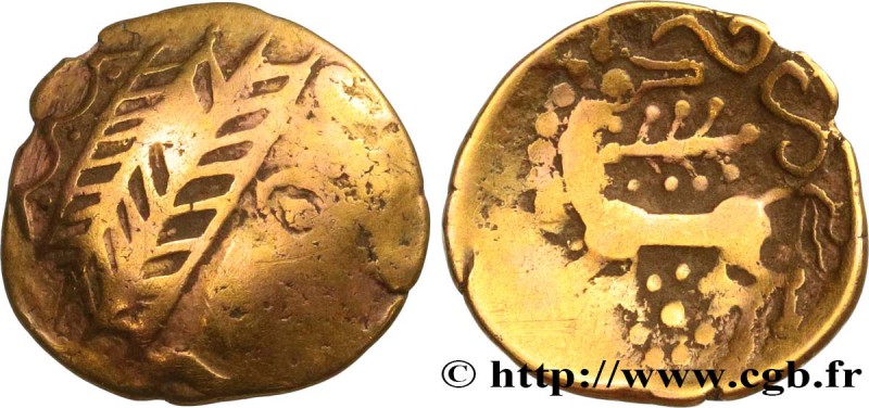 GALLIA BELGICA - LEUCI (Area of Toul)
Type : Quart de statère d’or au cheval re...