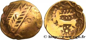GALLIA BELGICA - LEUCI (Area of Toul)
Type : Quart de statère d’or au cheval retourné, série A 
Date : IIe - Ier siècle avant J.-C. 
Metal : gold ...