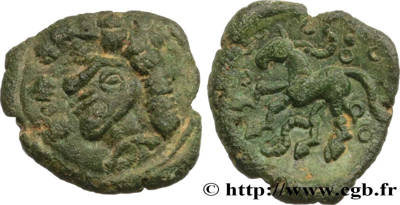 AMBIANI (Area of Amiens)
Type : Bronze au cheval et à la tête barbue, DT. 379 ...