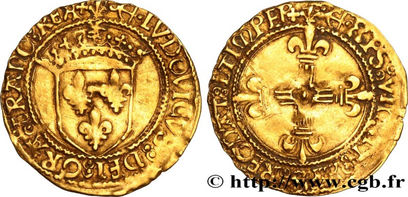 LOUIS XII, FATHER OF THE PEOPLE
Type : Écu d'or au soleil 
Date : 25/04/1498 ...