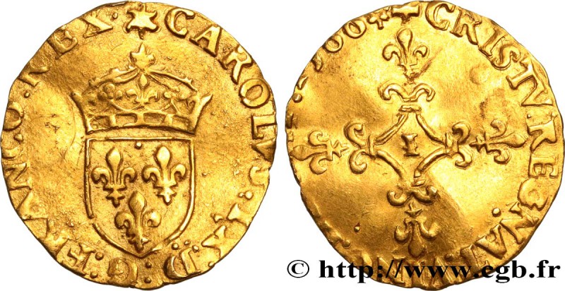 CHARLES IX
Type : Écu d'or au soleil, 1er type 
Date : 1566 
Mint name / Town...
