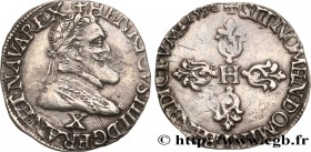 HENRY IV
Type : Demi-franc, type d'Amiens 
Date : 1596 
Mint name / Town : Amiens 
Quantity minted : 19182 
Metal : silver 
Millesimal fineness ...