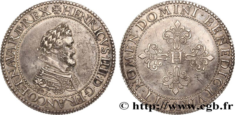 HENRY IV
Type : Piéfort d’argent de poids double du franc 
Date : 1607 
Mint ...