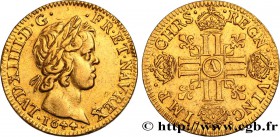 LOUIS XIV "THE SUN KING"
Type : Louis d'or à la mèche courte 
Date : 1644 
Mint name / Town : Paris, Monnaie du Louvre 
Quantity minted : 344195 ...