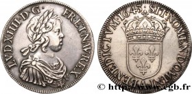 LOUIS XIV "THE SUN KING"
Type : Écu à la mèche courte 
Date : 1643 
Mint name / Town : Paris, Monnaie du Louvre 
Metal : silver 
Millesimal finen...