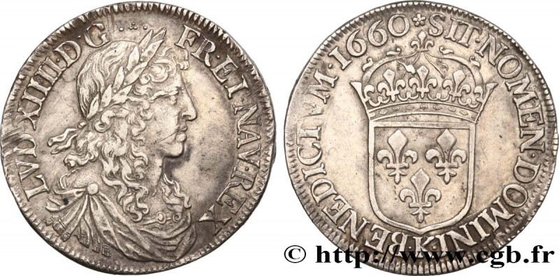 LOUIS XIV "THE SUN KING"
Type : Demi-écu au buste juvénile, 1er type 
Date : 1...