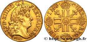 LOUIS XIV "THE SUN KING"
Type : Louis d’or à la tête virile laurée, 2e portrait (poinçon de Joseph Roëttiers) 
Date : 1687 
Mint name / Town : Lyon...