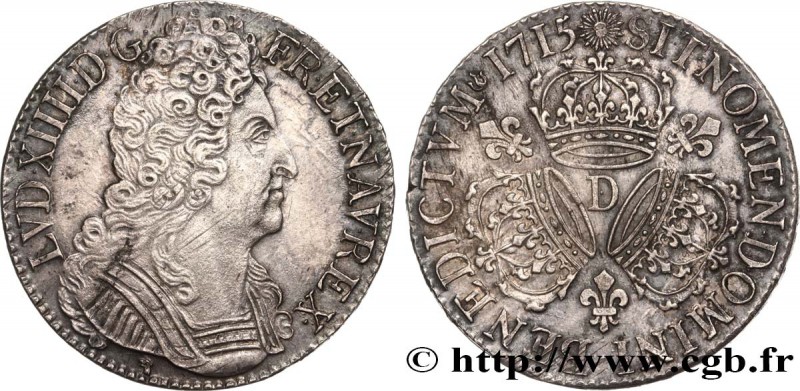LOUIS XIV "THE SUN KING"
Type : Écu aux trois couronnes 
Date : 1715 
Mint na...