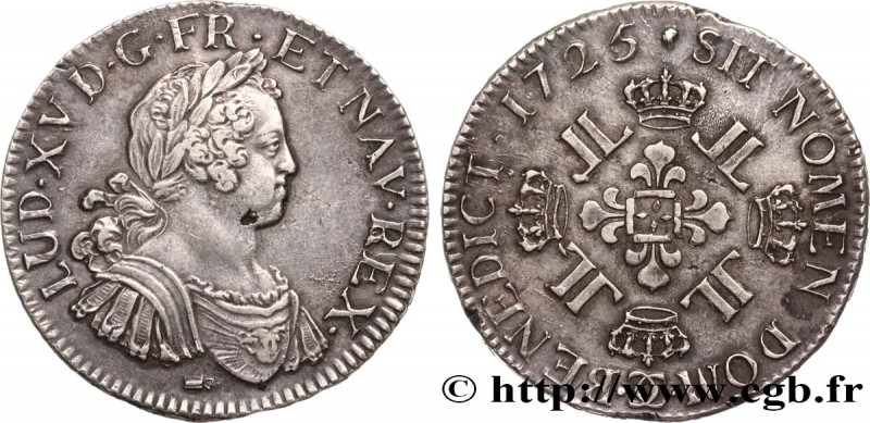 LOUIS XV THE BELOVED
Type : Écu aux huit L 
Date : 1725 
Mint name / Town : B...