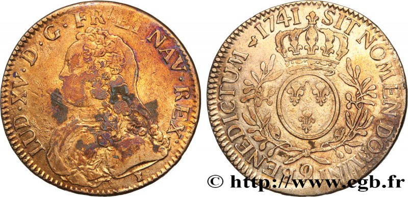 LOUIS XV THE BELOVED
Type : Écu dit "aux branches d'olivier" 
Date : 1741 
Mi...