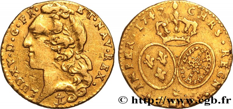 LOUIS XV THE BELOVED
Type : Demi-louis dit “au bandeau” 
Date : 1742 
Mint na...